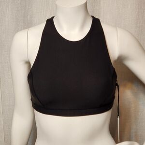 WeWoreWhat Razorback Sports Bra NWT Solid Black Small / Petite